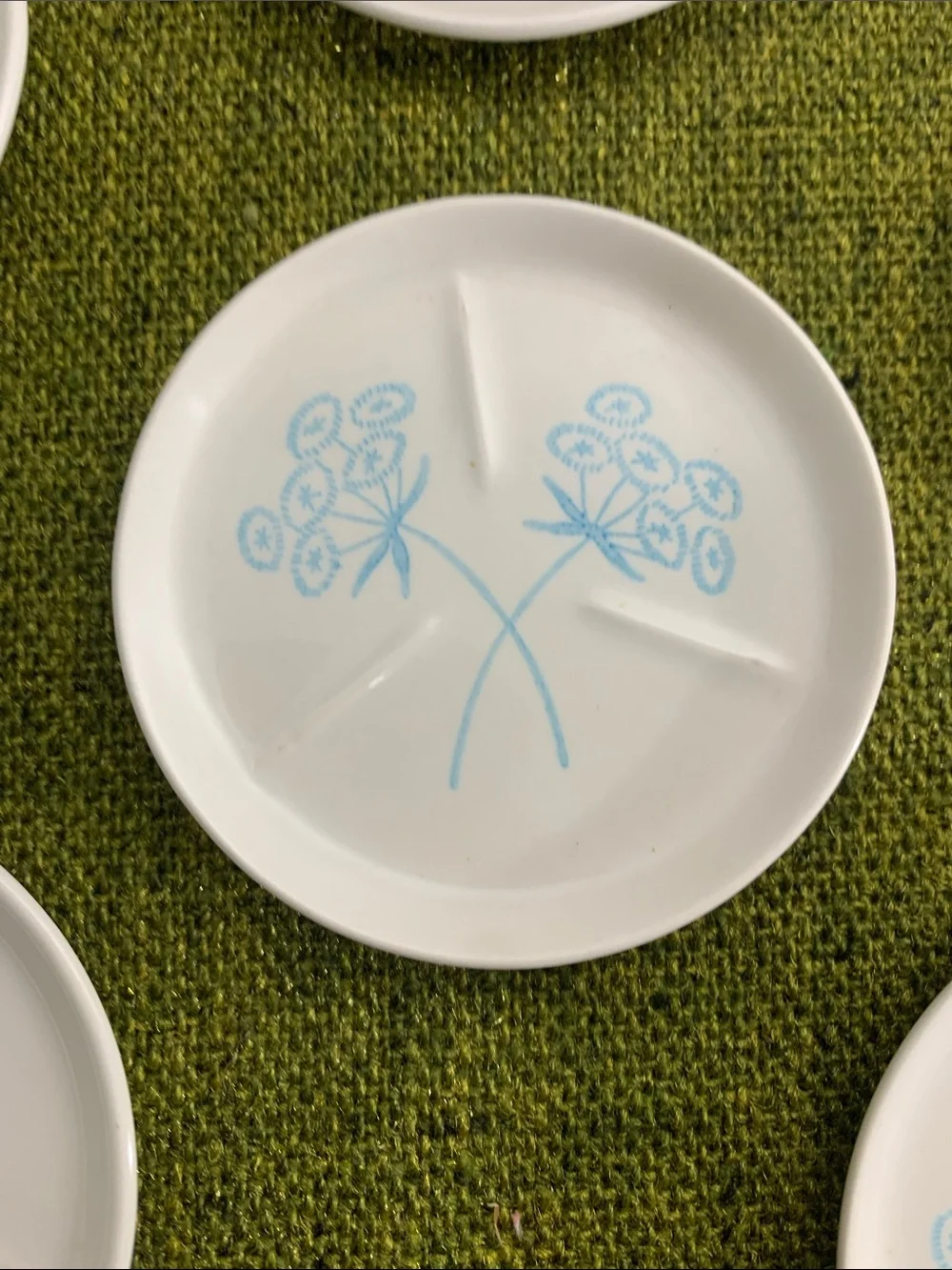 Salt or Spice Dips S/6 Light Blue Floral Accents